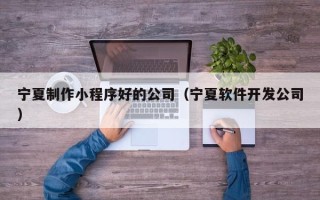 漯河宁夏制作小程序好的公司（宁夏软件开发公司）